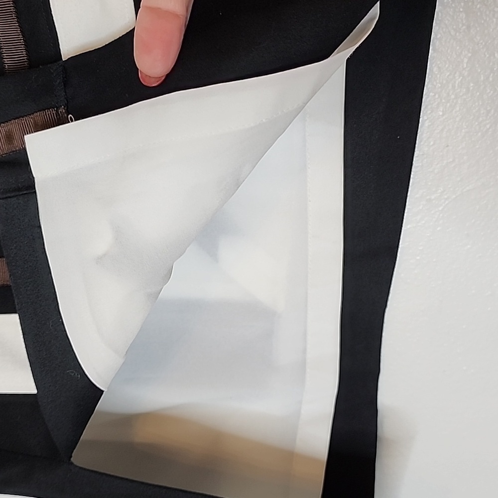 White House Black Market Pencil Colorblock Grosgrain Skirt Office Preppy Summer - Picture 8 of 11